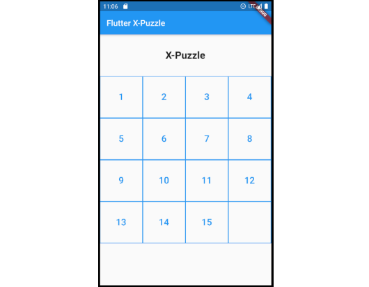 Implementation of the 15-puzzle game in Flutter