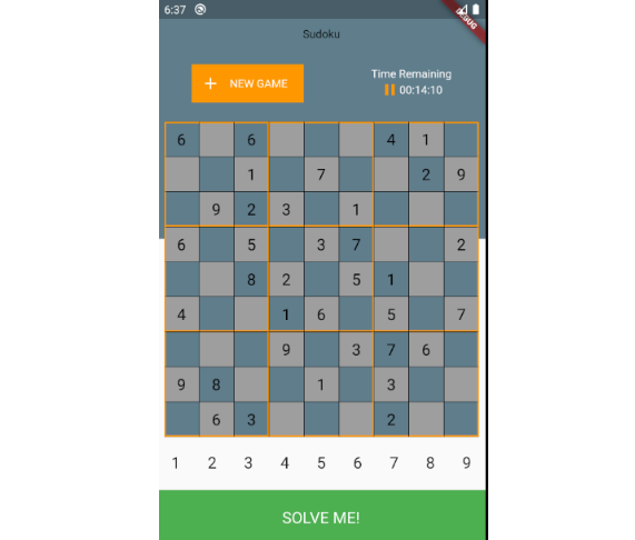 Sudoku game build with Flutter
