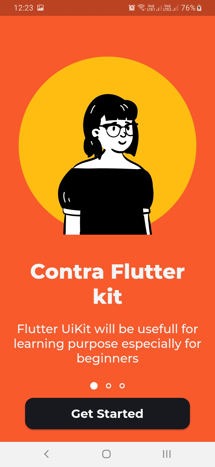 A flutter UI kit developed on top of the contra wireframe kit