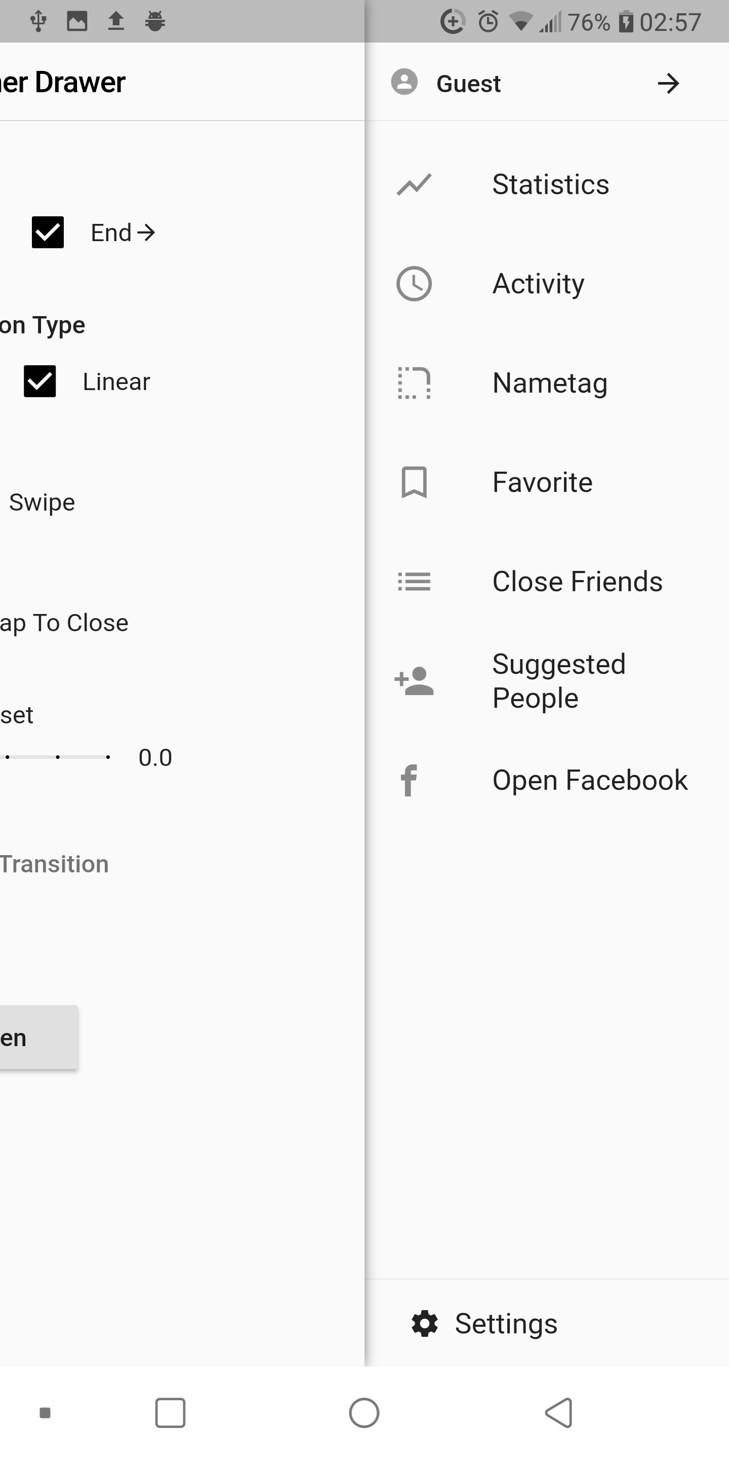 An easy way to create an internal side section where you can insert a list menu