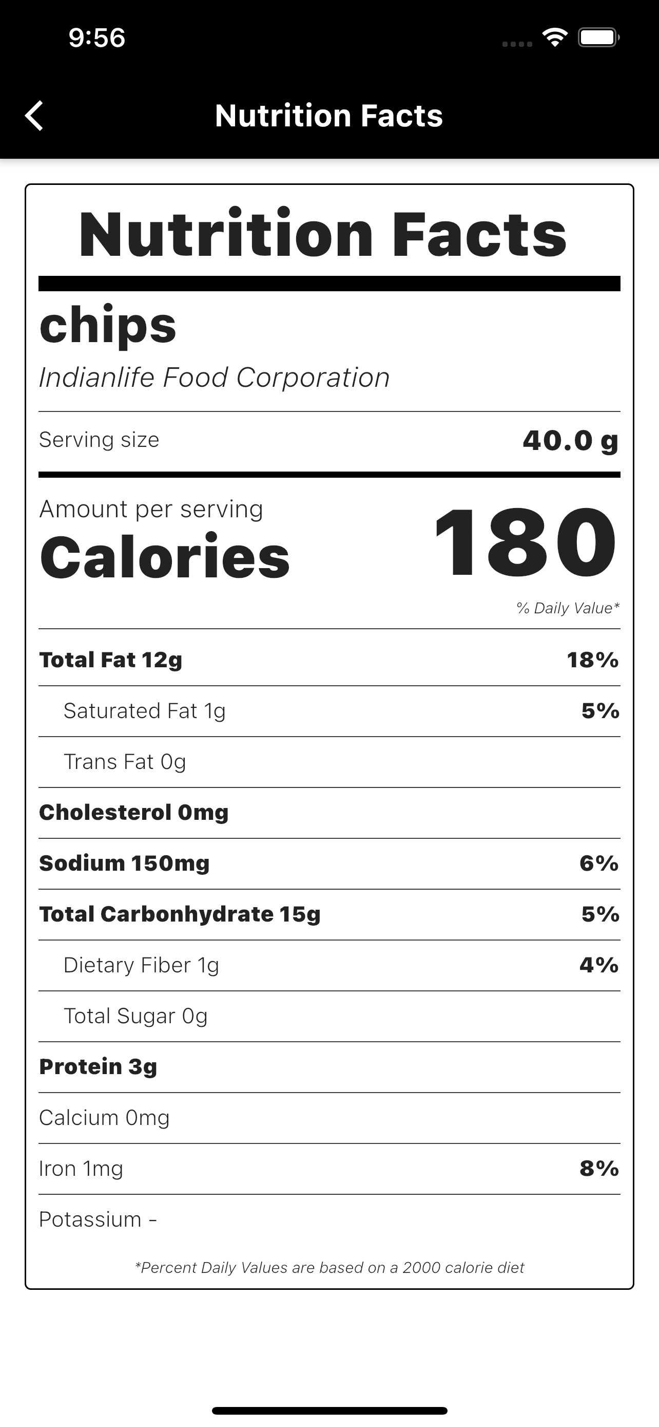 A Simple Nutrition Facts App using BLoC Architecture with flutter