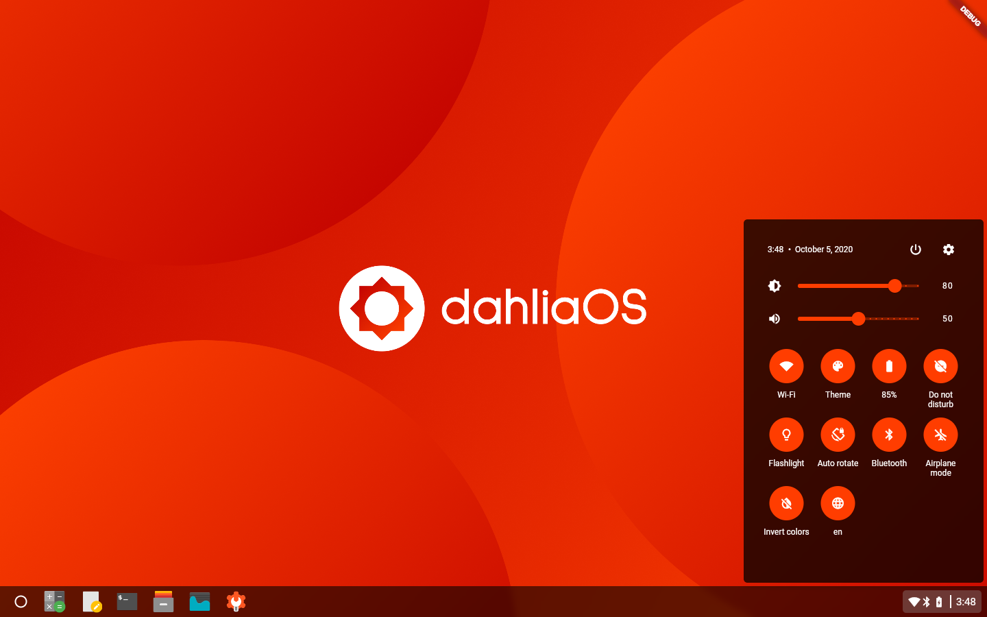 Pangolin Desktop UI shell designed for dahliaOS in Flutter