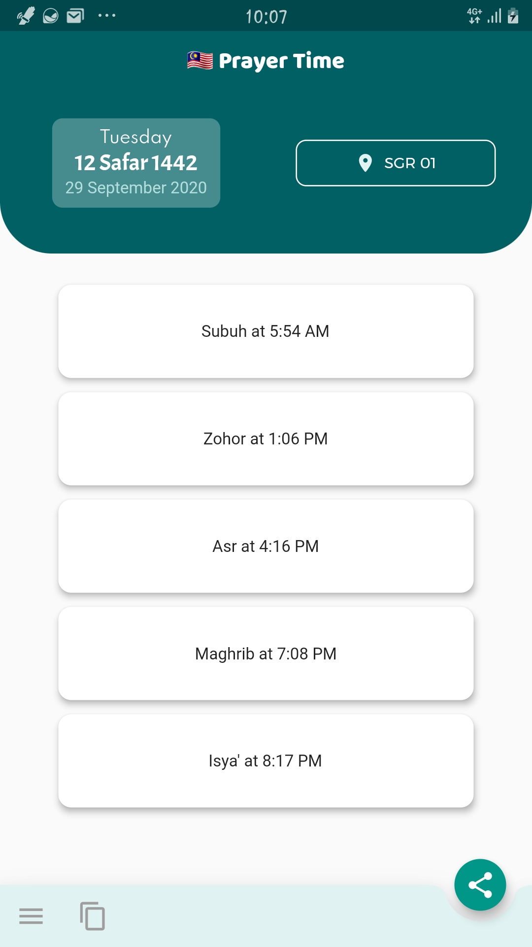 Waktu solat app for Android Made with Flutter