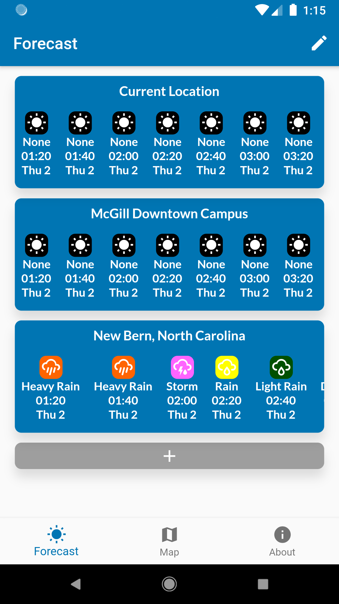 Flutter app for short-term rain forecasts with MAPLE nowcasting