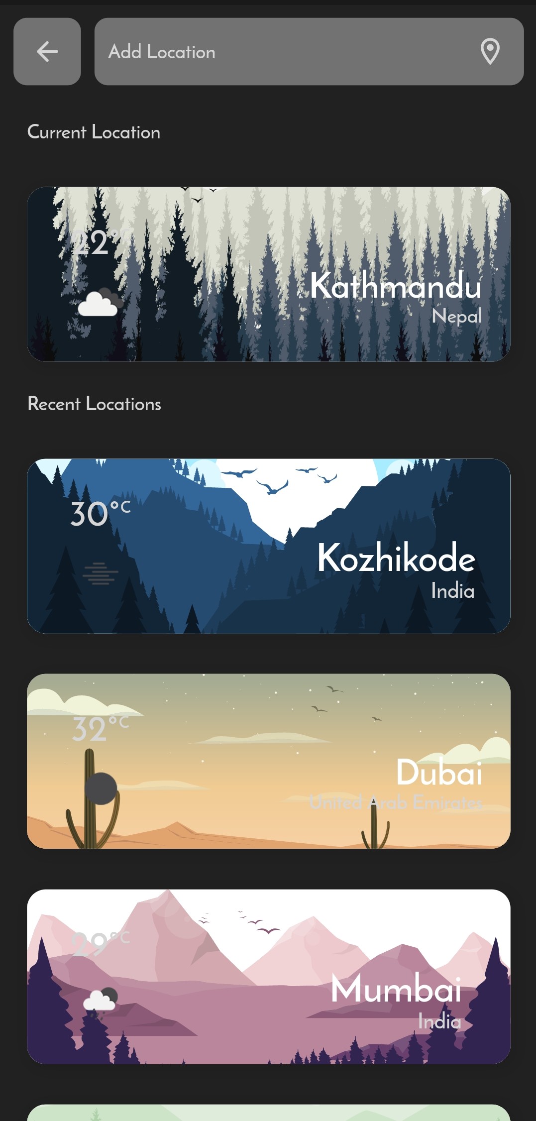 A simple weather forecast app uses Flutter and WeNowAPI