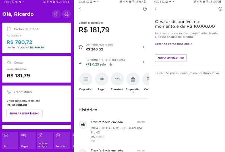 A Clone of Nubank's mobile app using Flutter