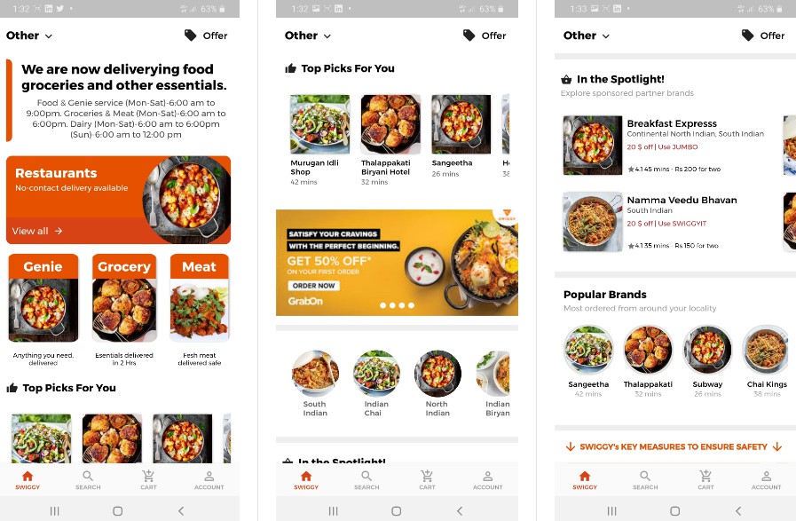 A UI clone of a famous food ordering app called Swiggy built using Flutter