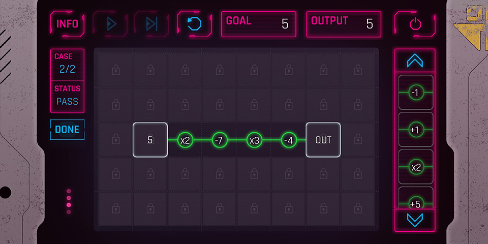 Cyberpunk-inspired puzzle game prototype created with Flutter and Flame