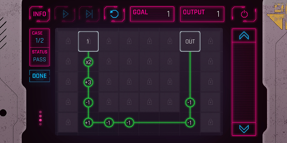 Cyberpunk-inspired puzzle game prototype created with Flutter and Flame