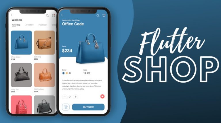 A Nice and clean Online Shop app UI using Flutter