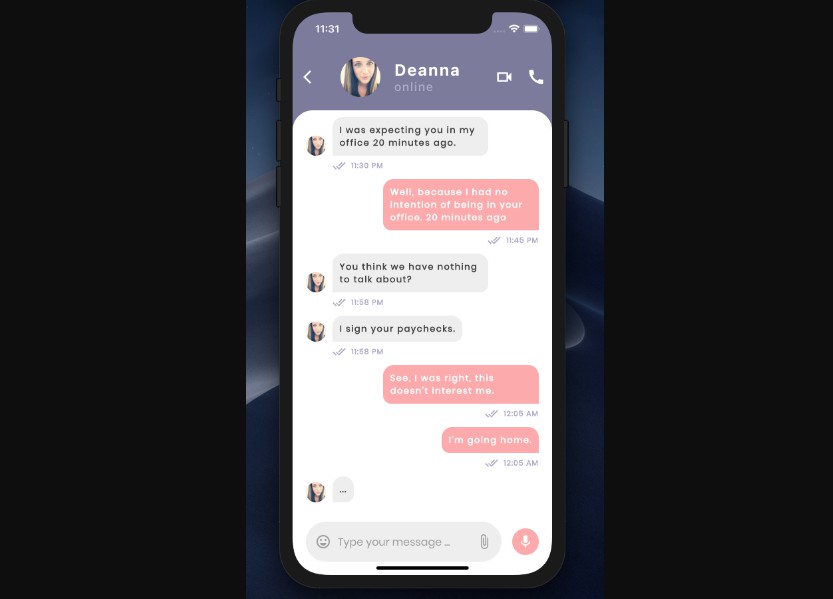 A chat app ui design made in flutter