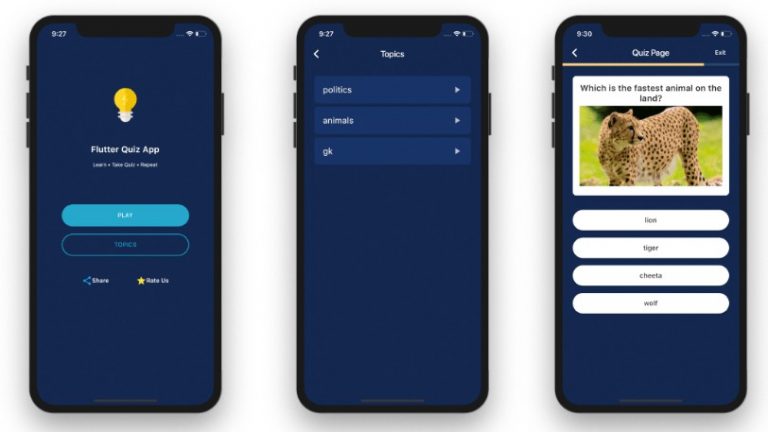 A quiz app built using Flutter
