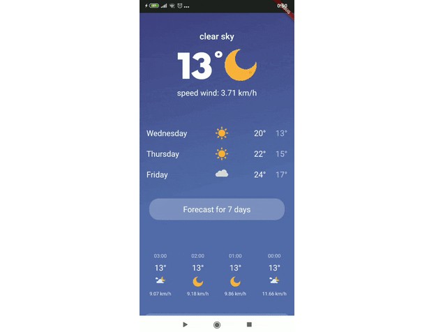 A complete simple weather application build with flutter