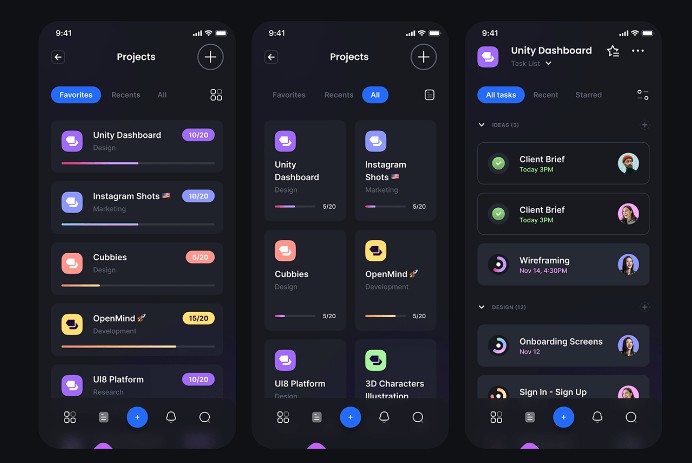 A Productivity Mobile Application UI kit built with Flutter