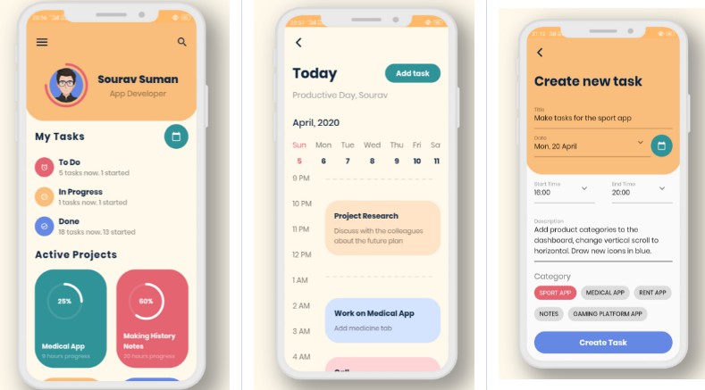 Task Planner App built in flutter