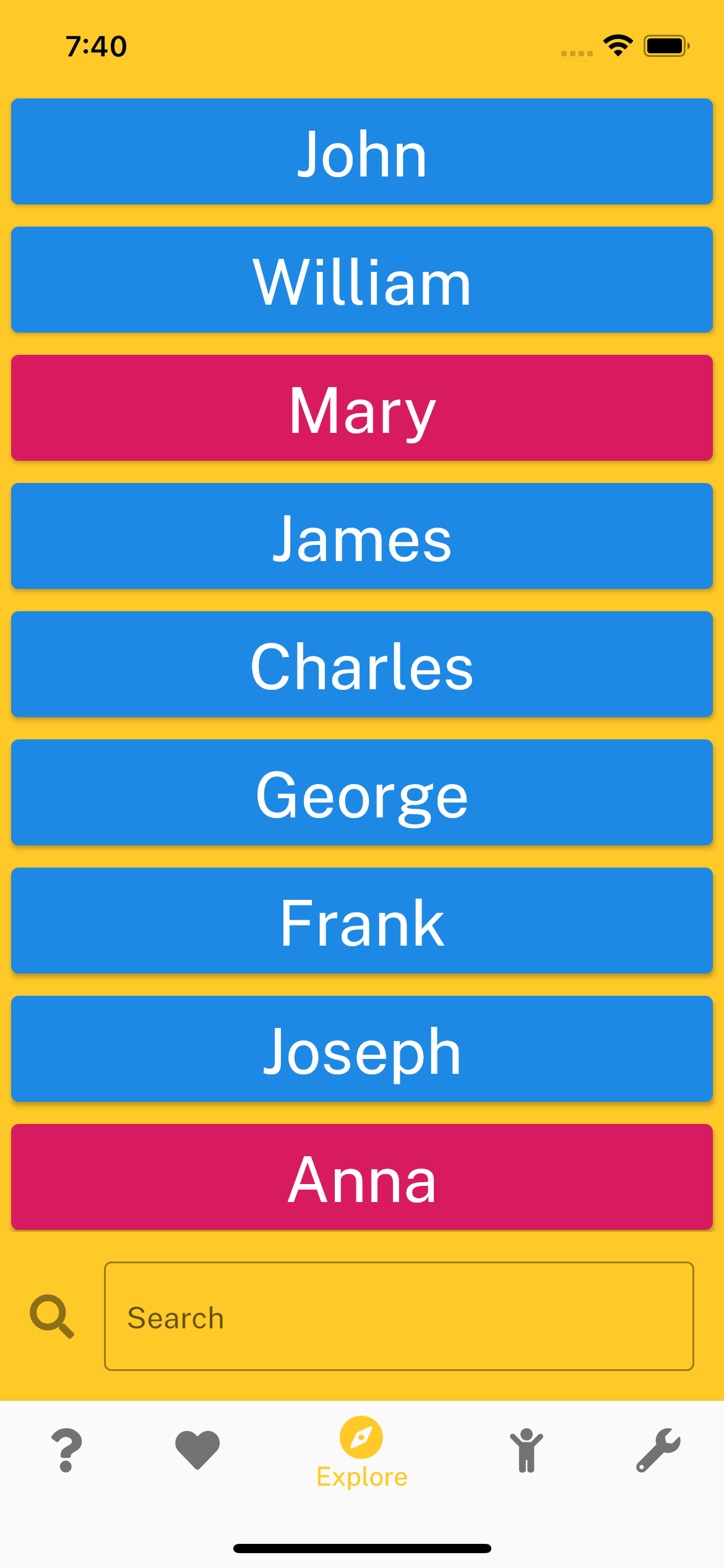A simple, private tool to help pick a baby name