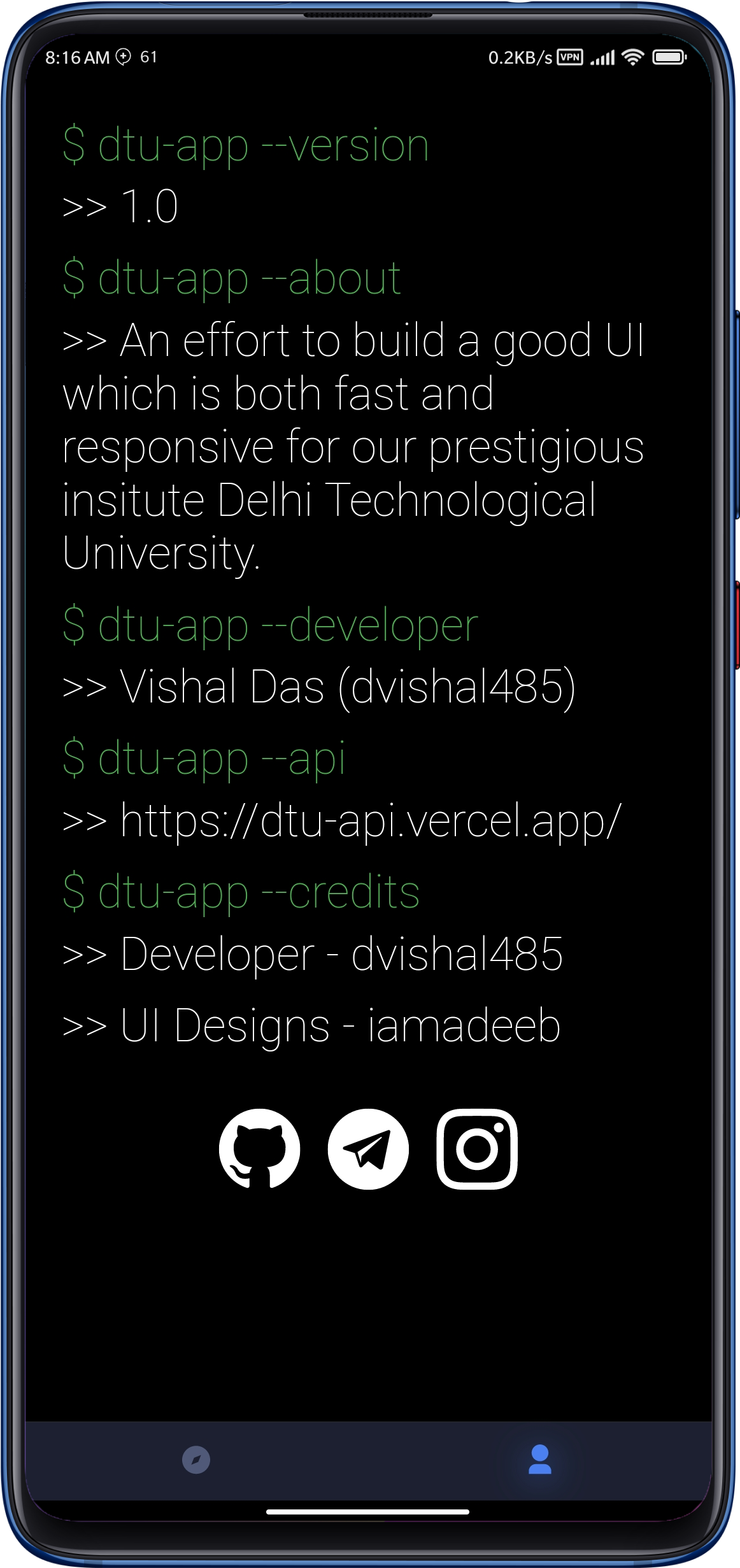Delhi Technological University unofficial website client app