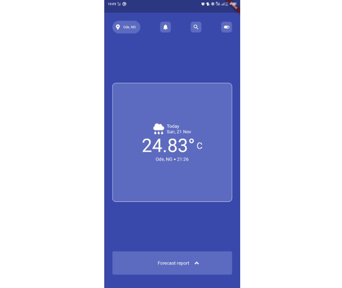 Softprism task weather app built with flutter