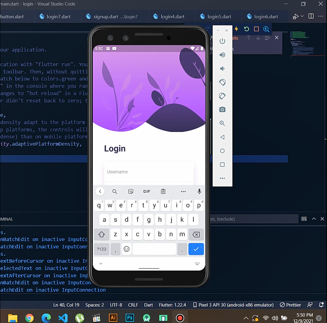 Login and Sign up Screens UI For Flutter