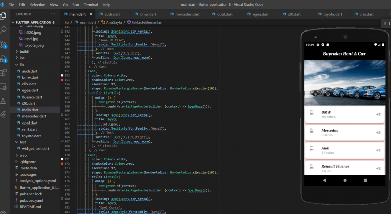 Rent a Car App built with flutter