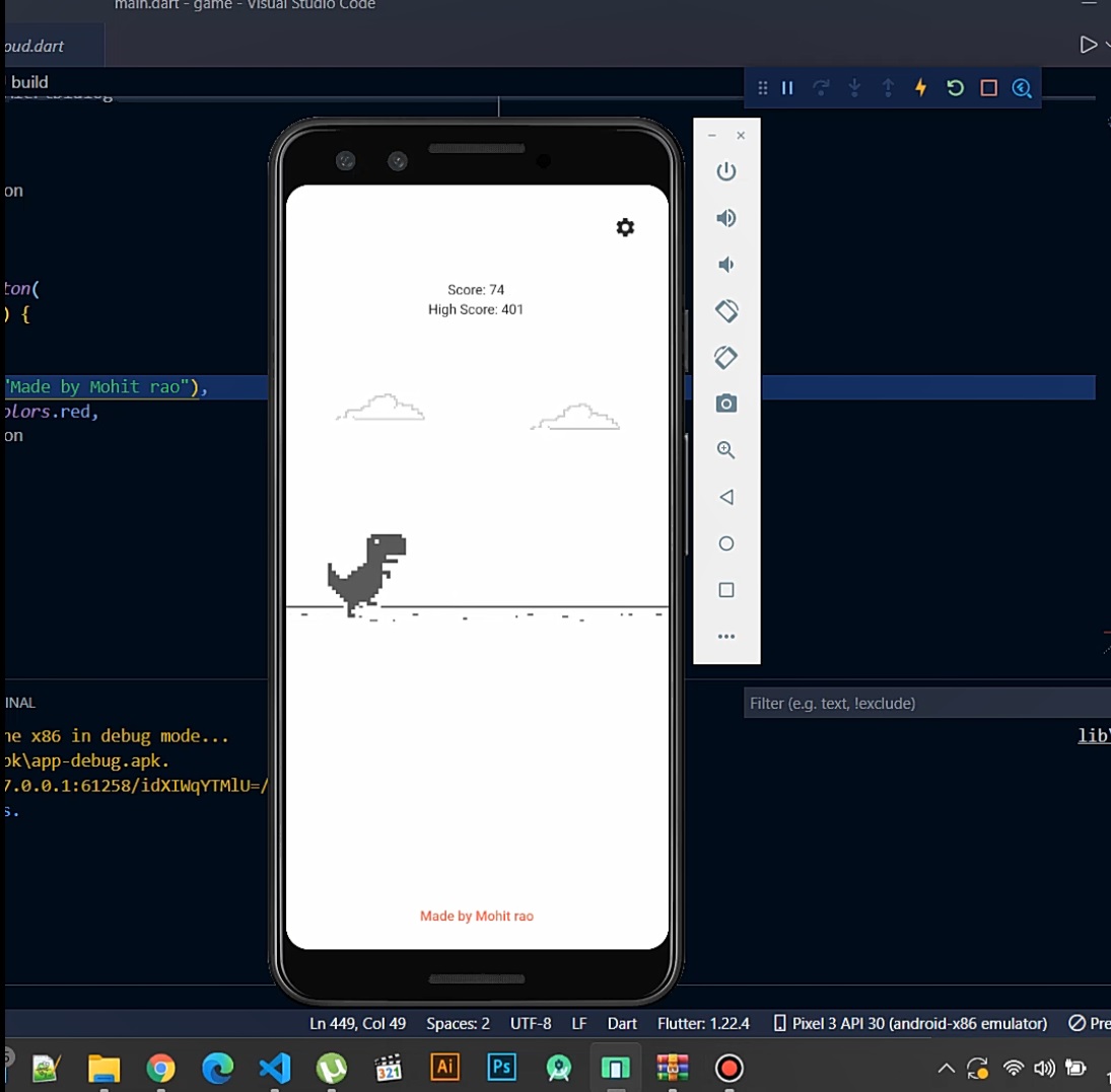 A simple dino game using flutter