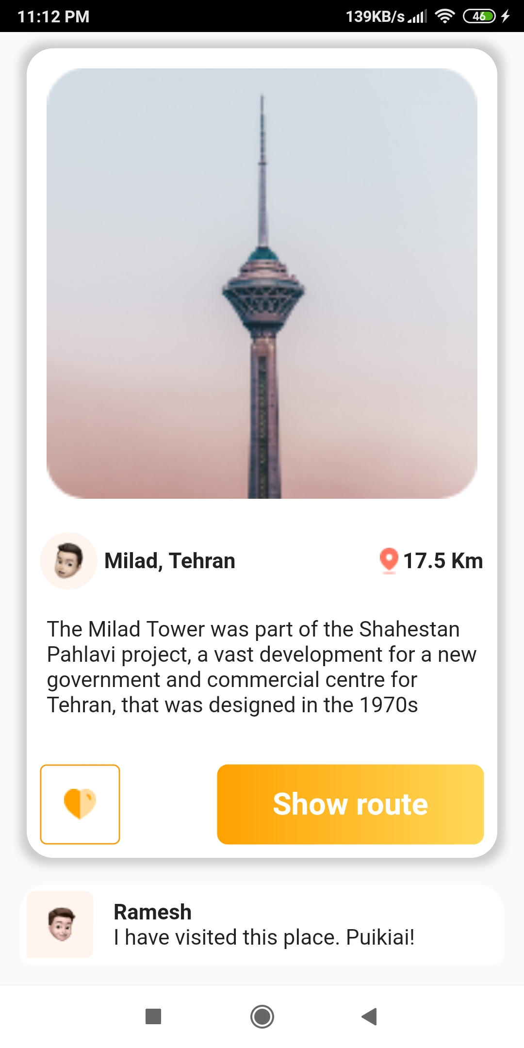 A Flutter UI for travel app