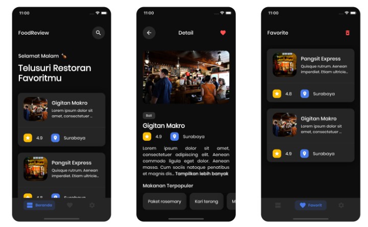FoodReview : an app for restaurant review built with flutter