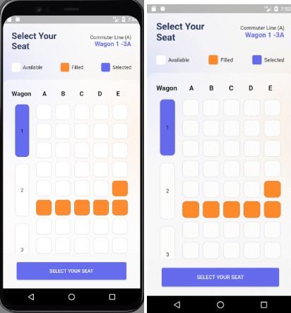 Select Train Seat App with Flutter 2.5.3 and GetX