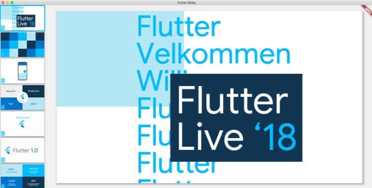 Flutter Slides utilizes Flutter Desktop Embedding to provide a simple slide presentation app