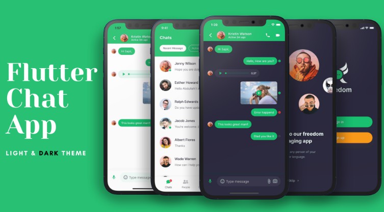 Chat Messaging App Light and Dark Theme
