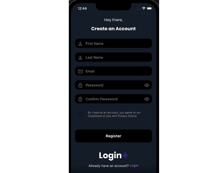 Flutter Login Panel UI with support for dark mode and validation
