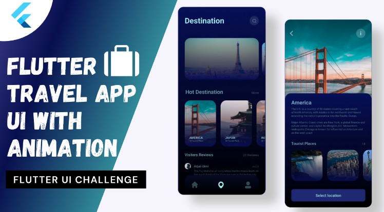 A Flutter Travel guide app UI With Animation