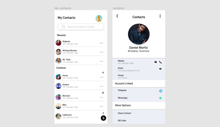 A contact book app built with flutter