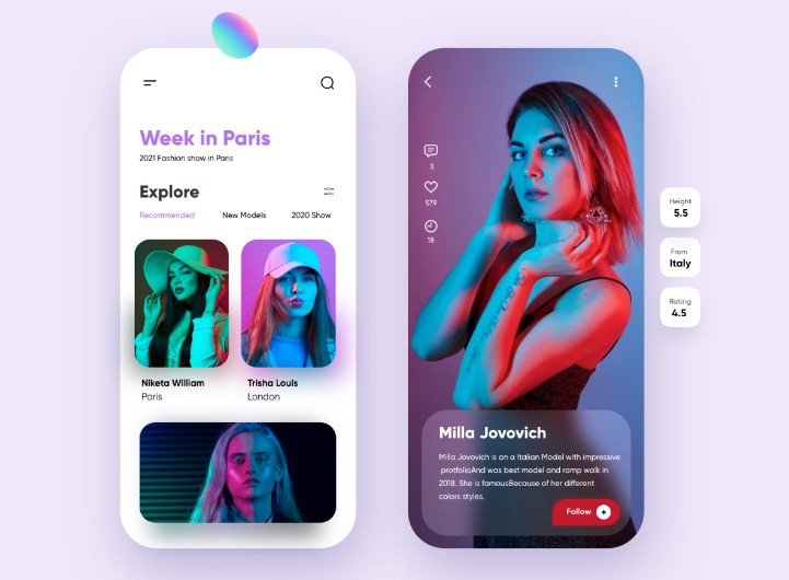 Flutter Fashion Week App UI and Project Structure