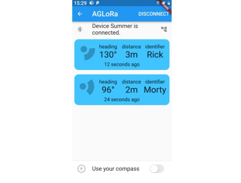 Mobile app for AGLoRa (iOs, Android)