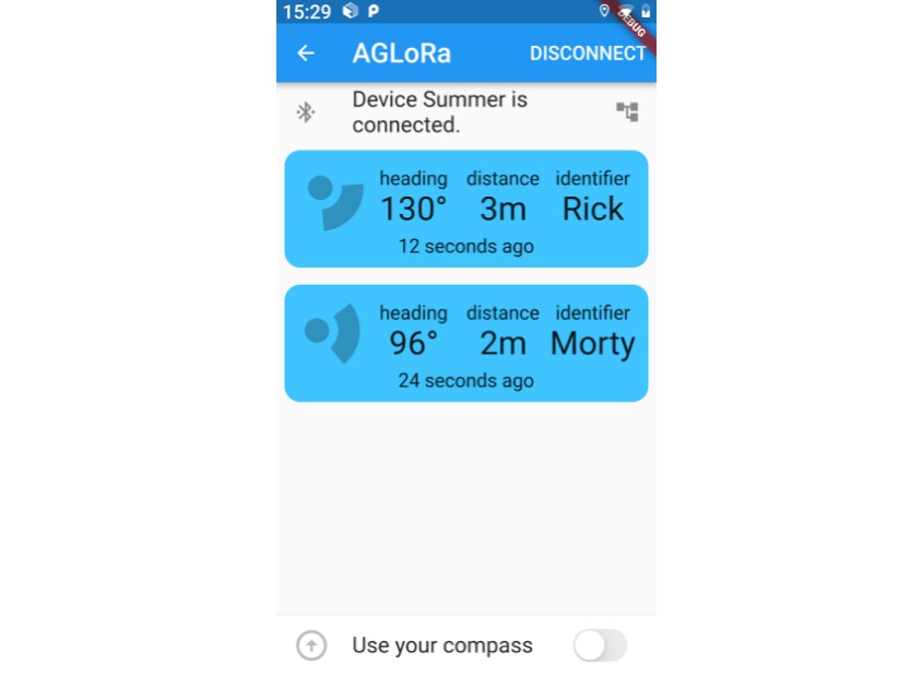 Mobile app for AGLoRa (iOs, Android)