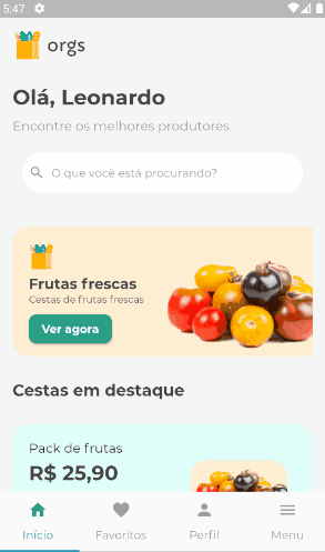 App that simulates an e-commerce of natural products with Flutter and Dart