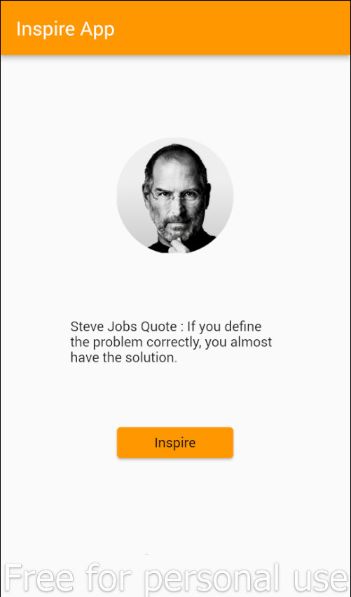 A Flutter app that shows a random Steve Jobs quote on every button click