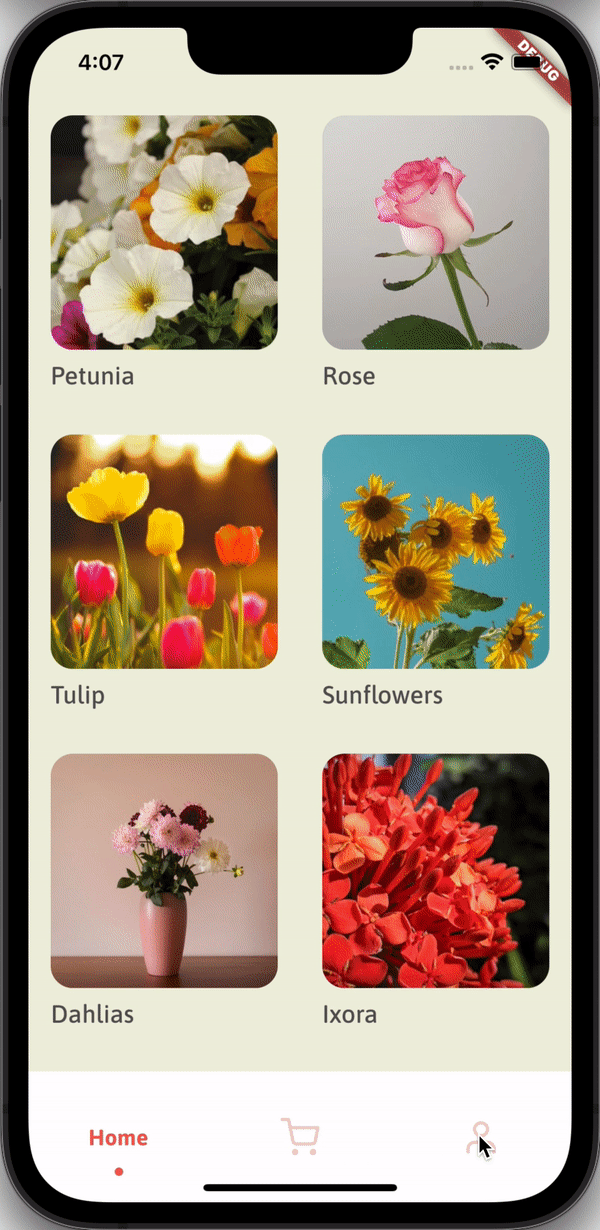 A Flower selling app using flutter and firebase
