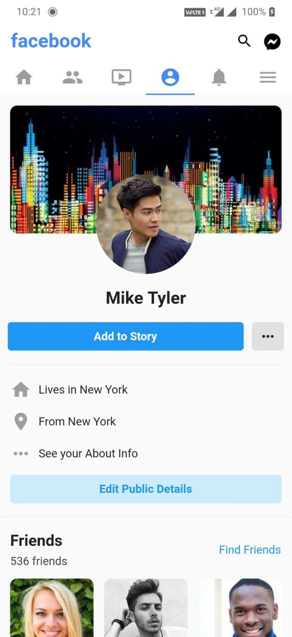 A UI clone of the Facebook app that created using Flutter