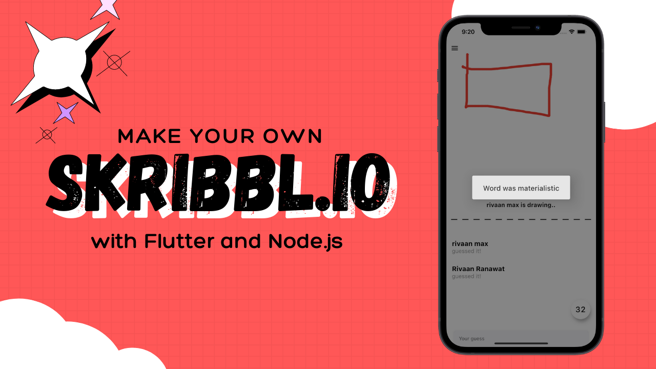 Skribbl.io clone with Flutter, Node, Express and MongoDB (Mongoose)