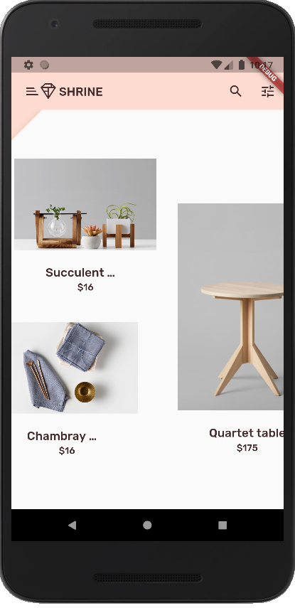 E-commerce app that sells clothing and home goods