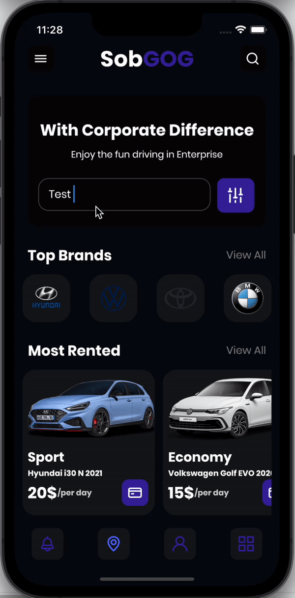 Beautiful Flutter Car Rental App UI with support for dark mode