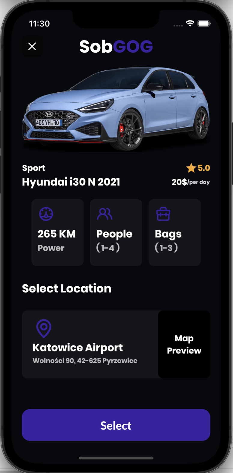 Beautiful Flutter Car Rental App UI with support for dark mode