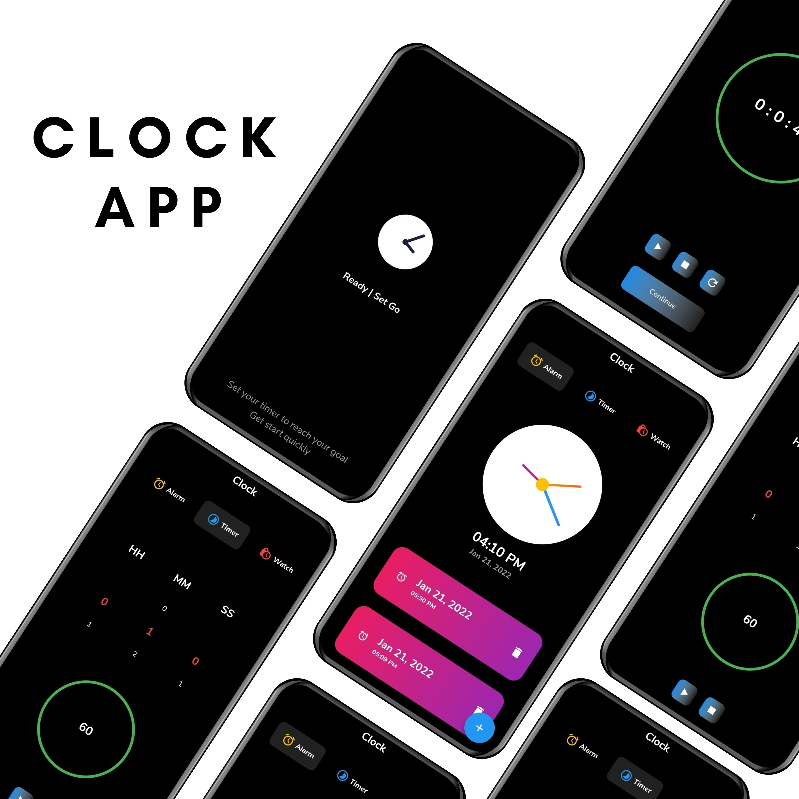 Clock app - A mobile application where to set alarm, timer and stopwatch