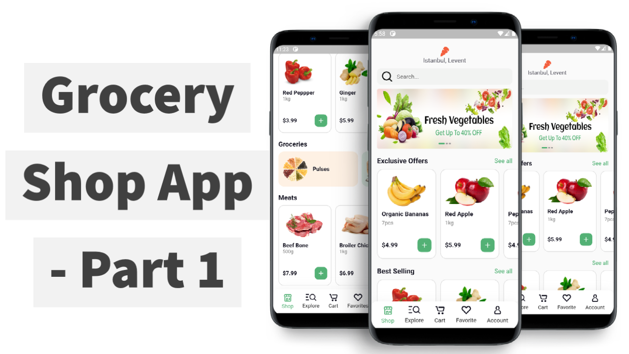 A Grocery eCommerce app build with flutter