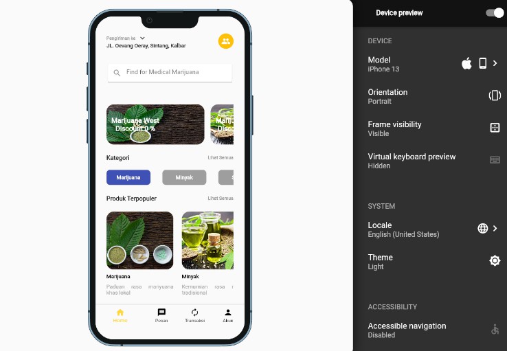 Challenge for Slicing UI Cannabis from FLutter Fan Indonesia