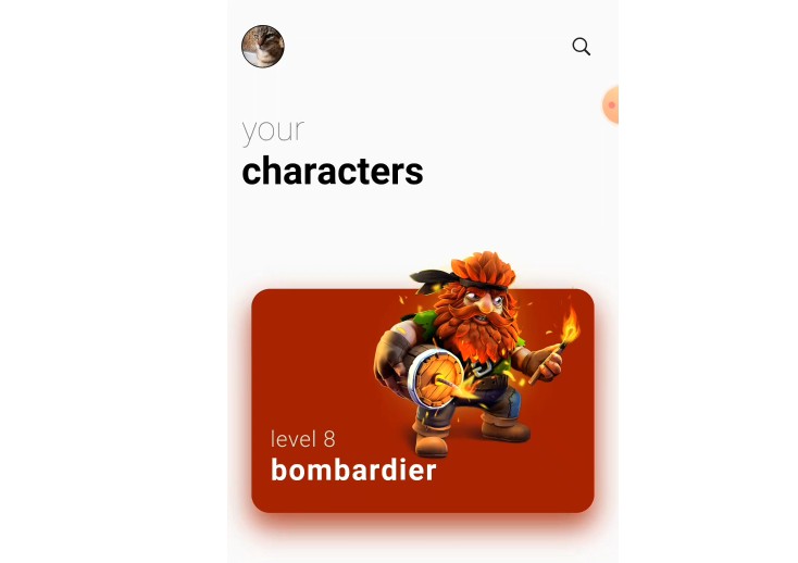 A redesign of a game characters app using flutter