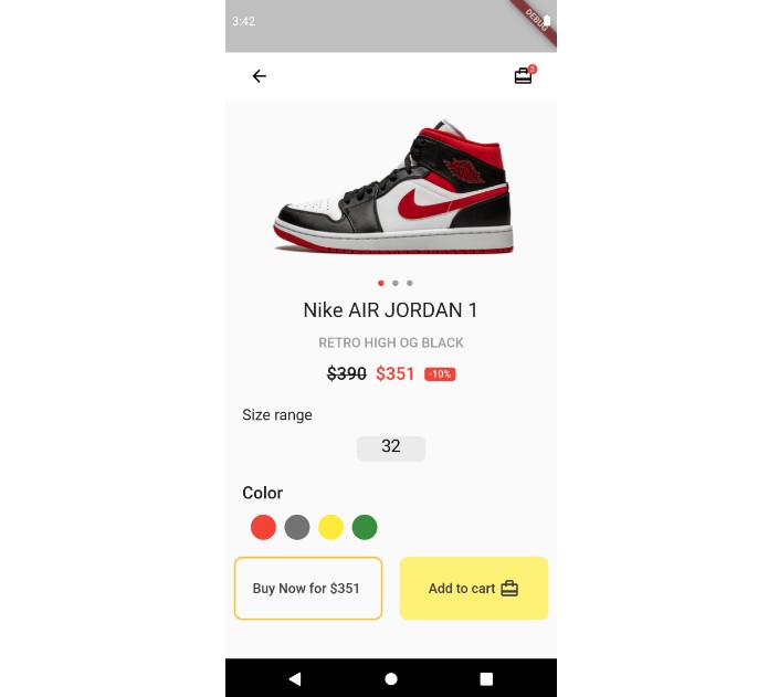 A Nike app built using flutter