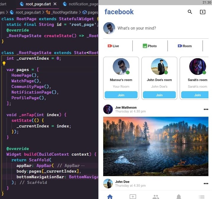 Facebook Clone App Built Using Flutter